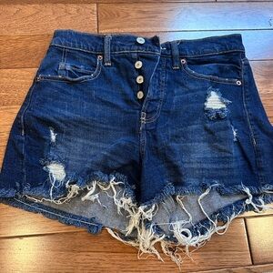 Old Navy Dark Blue Distressed Jean Shorts